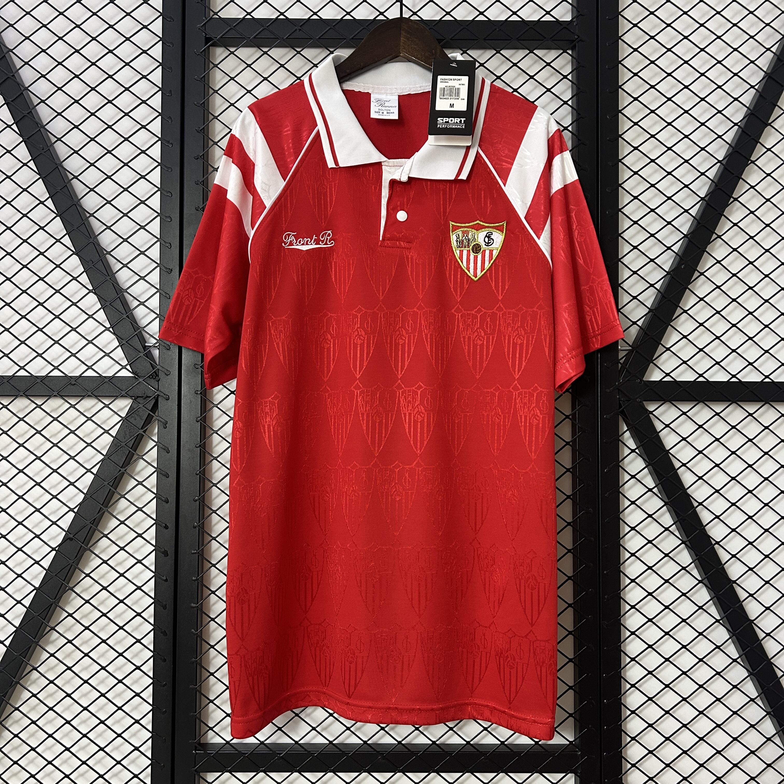 Mens Sevilla Retro Away Jersey 1992/93 Mens Sevilla Retro Away Jersey 1992/93 front view on display