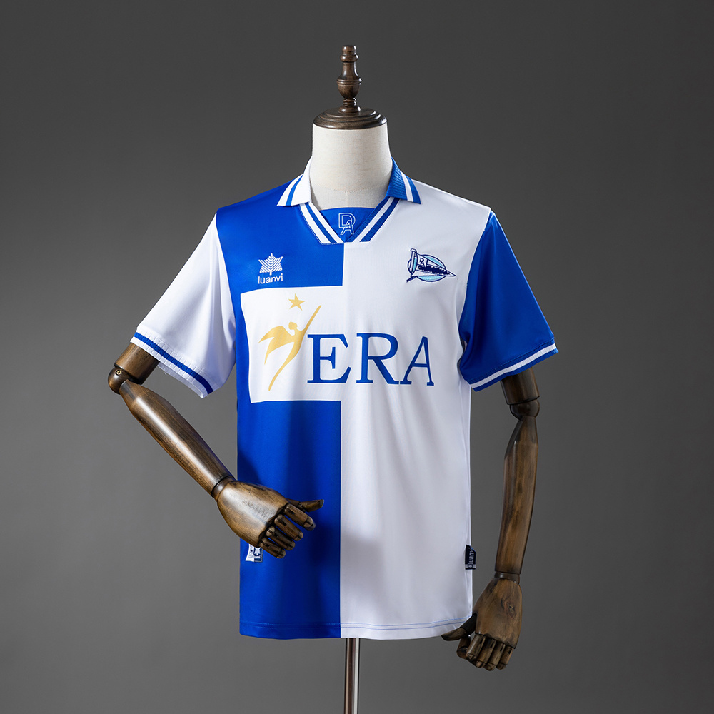 Mens Deportivo Alaves Retro Home Jersey 1999/00 Mens Deportivo Alaves Retro Home Jersey 1999/00 front view on mannequin