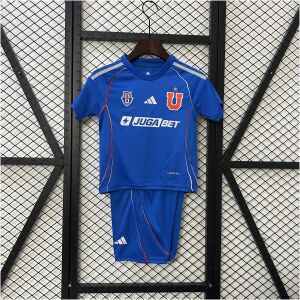 Kids Club Universidad de Chile Home Kit 2025/26 Kids Club Universidad de Chile Home Kit 2025/26 front view of jersey and shorts