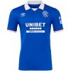 Mens Glasgow Rangers Home Jersey 2025/26 front view with white polo collar