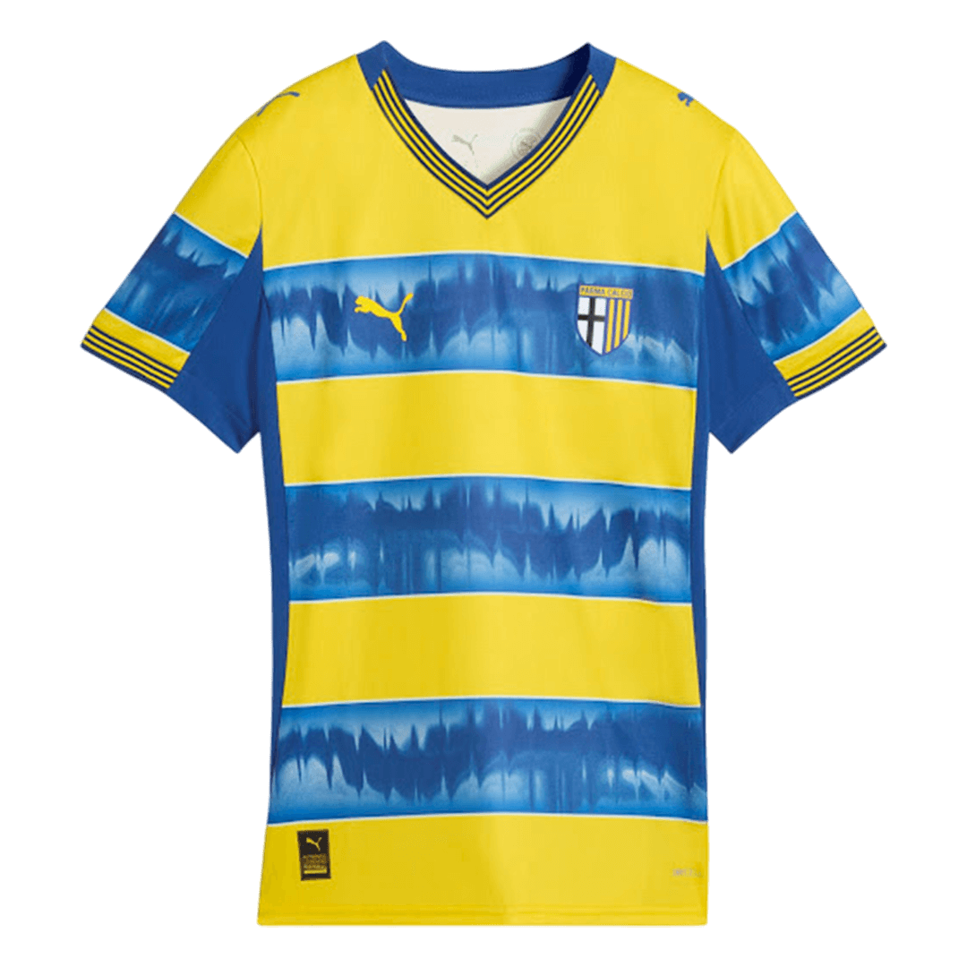 Mens Parma Calcio 1913 Away Jersey 2025/26 Mens Parma Calcio 1913 away jersey 2025/26 front view in yellow and blue