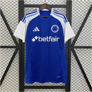 Mens Cruzeiro All Sponsors Home Jersey 2025/26 front view on display