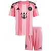 Kids Inter Miami CF Home Kit 2025 front view of youth uniform set