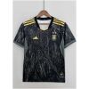 Mens World Cup Argentina Commemorative Edition Black Jersey 2022 on hanger showing black body with rain graphics