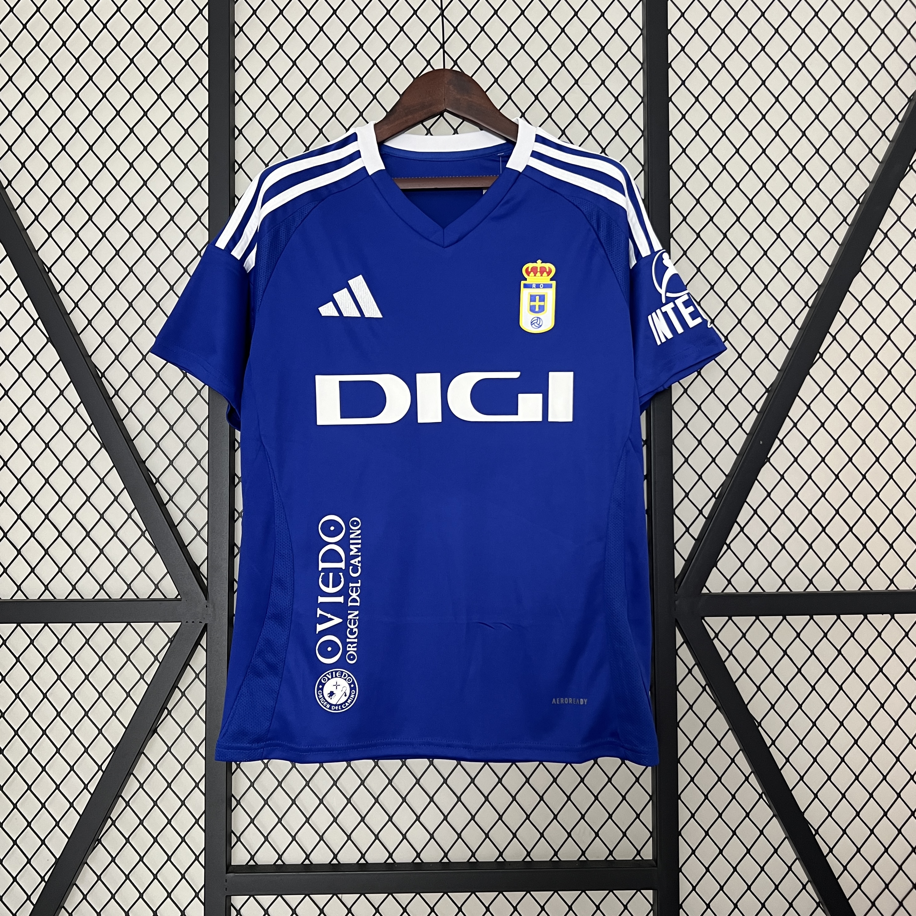 Mens Real Oviedo Home Jersey 2024/25 Mens Real Oviedo Home Jersey 2024/25 front view on display