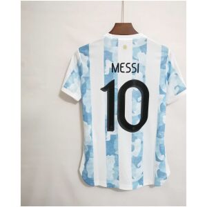 Mens Argentina America Cup Championship Edition Blue And White Retro Jersey 2021 back view detail