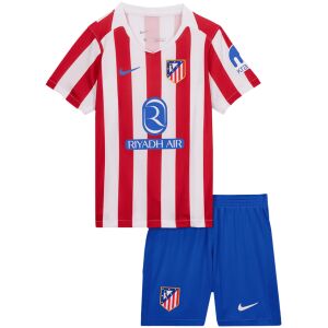 Kids Atletico Madrid Home Kit 2025/26 shirt and shorts set front view