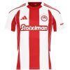 Mens Olympiacos Home Jersey 2025/26 front view in red and white stripes