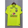 Mens Brazil fluorescent Green Training Kit Jersey 2025 on hanger showing volt green body with sponsor graphics