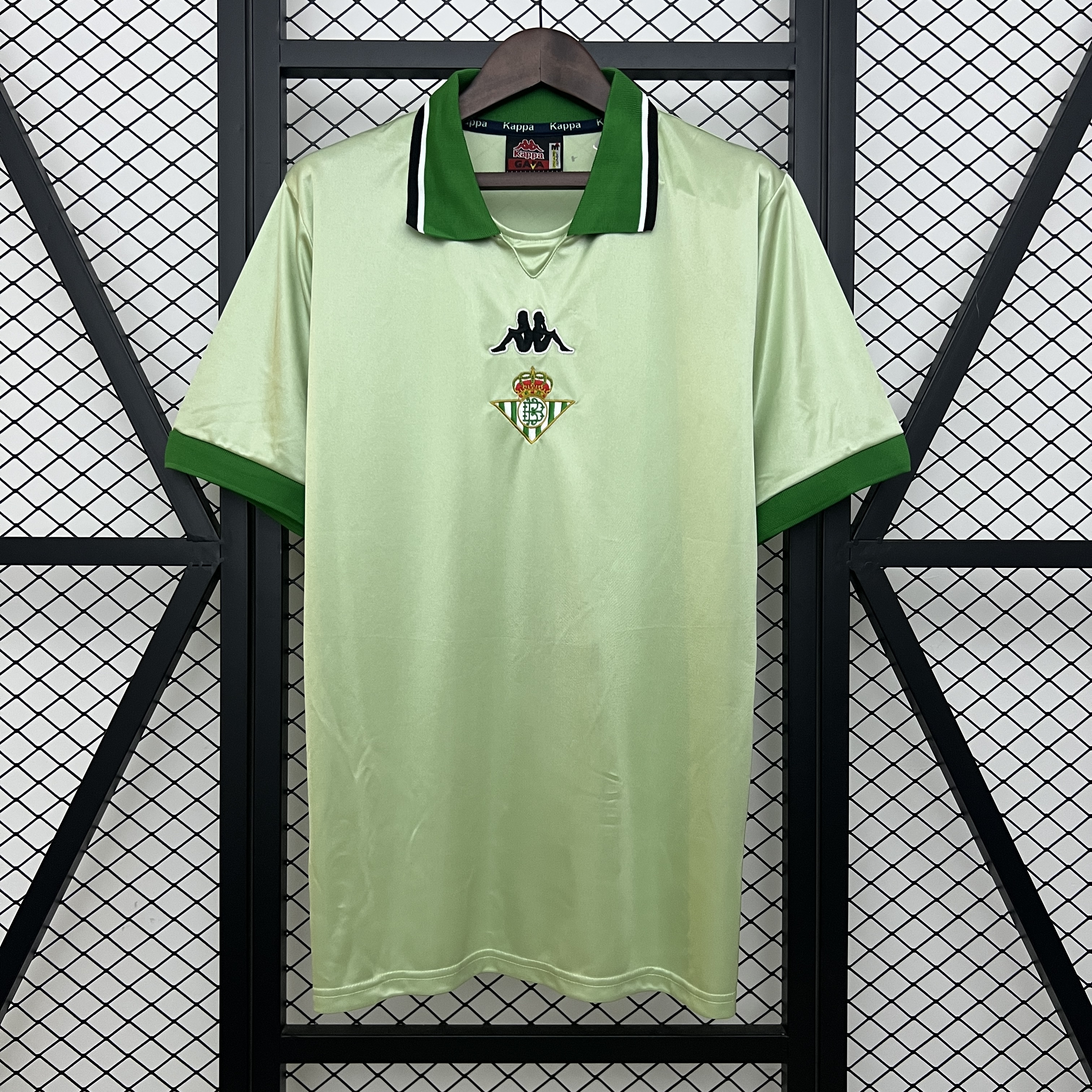 Mens Real Betis Retro Away Jersey 1999/00 Mens Real Betis Retro Away Jersey 1999/00 front view on display