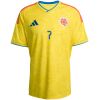 Mens LUIS DIAZ Colombia World Cup Home Jersey 2026 Mens LUIS DIAZ Colombia World Cup Home Jersey 2026 rear view showing matching team styling