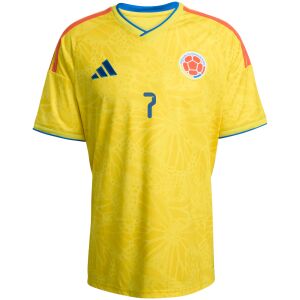 Mens LUIS DIAZ Colombia World Cup Home Jersey 2026 rear view showing matching team styling