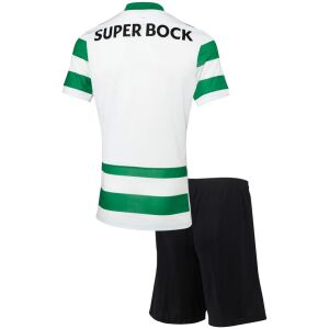 Kids Sporting CP Home Kit 2025/26 rear view of shirt and shorts