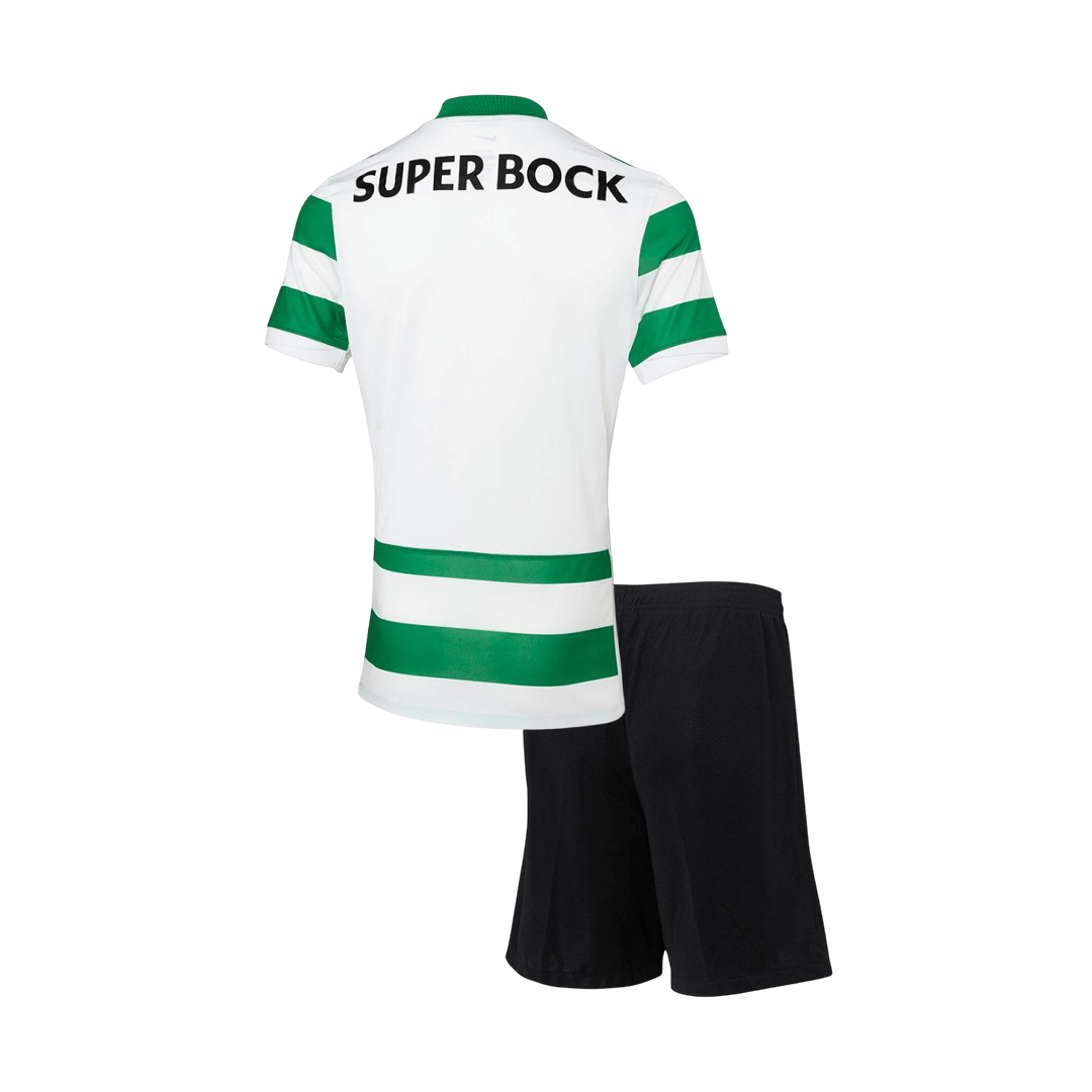 Kids Sporting CP Home Kit 2025/26 Kids Sporting CP Home Kit 2025/26 rear view of shirt and shorts