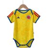 Baby Colombia World Cup Home Jersey 2026 yellow infant bodysuit front view on hanger