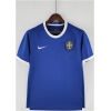 Mens World Cup Brazil Retro Away Jersey 2006 on hanger showing royal blue body with white collar and cuffs