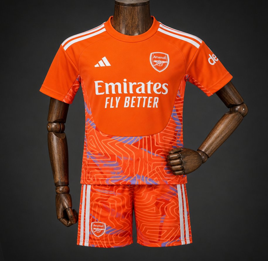Kids Arsenal Goalkeeper Jersey Orange 2026/27 Kids Arsenal Goalkeeper Jersey Orange 2026/27