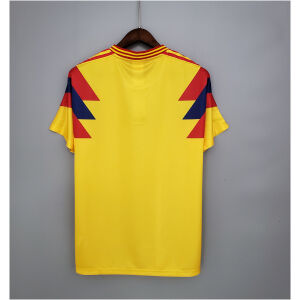 Mens Colombia yellow Retro Home Jersey 1990 back view detail
