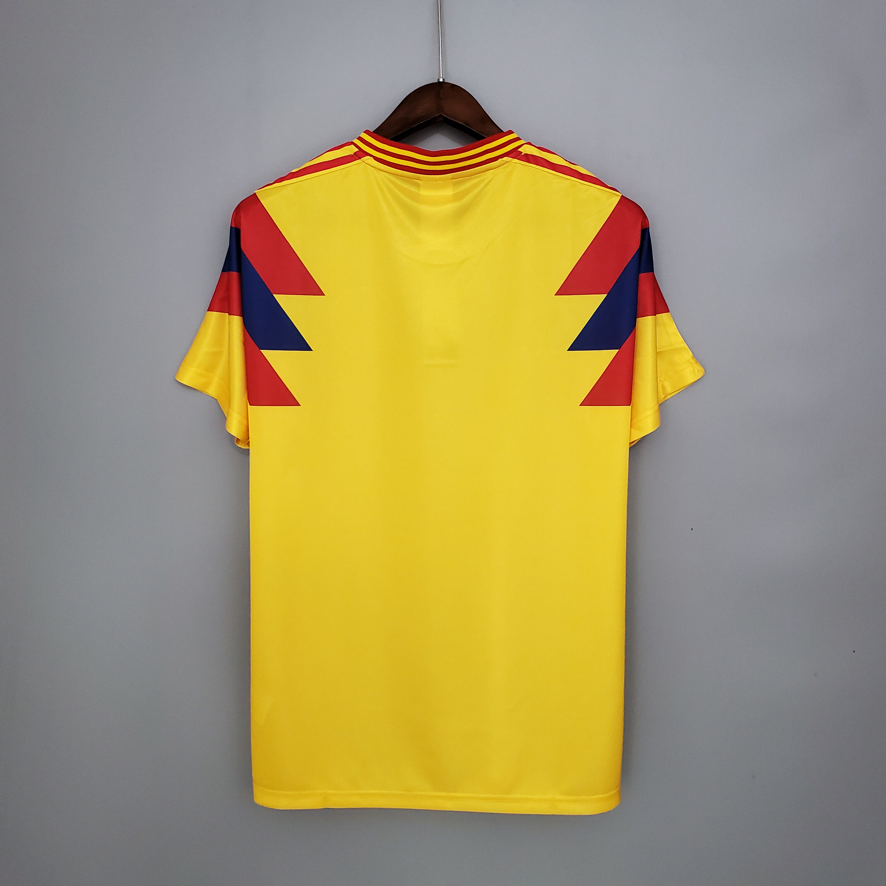 Mens Colombia yellow Retro Home Jersey 1990 Mens Colombia yellow Retro Home Jersey 1990 back view detail