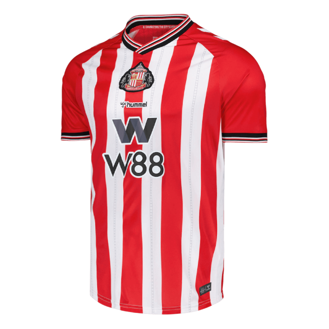 Mens Sunderland AFC Home Jersey 2025/26 Mens Sunderland AFC home jersey with red and white stripes front view