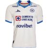 Mens Cruz Azul Player Version Away Match Jersey 2026/27 white shirt front view with blue collar and Cemento Cruz Azul sponsor