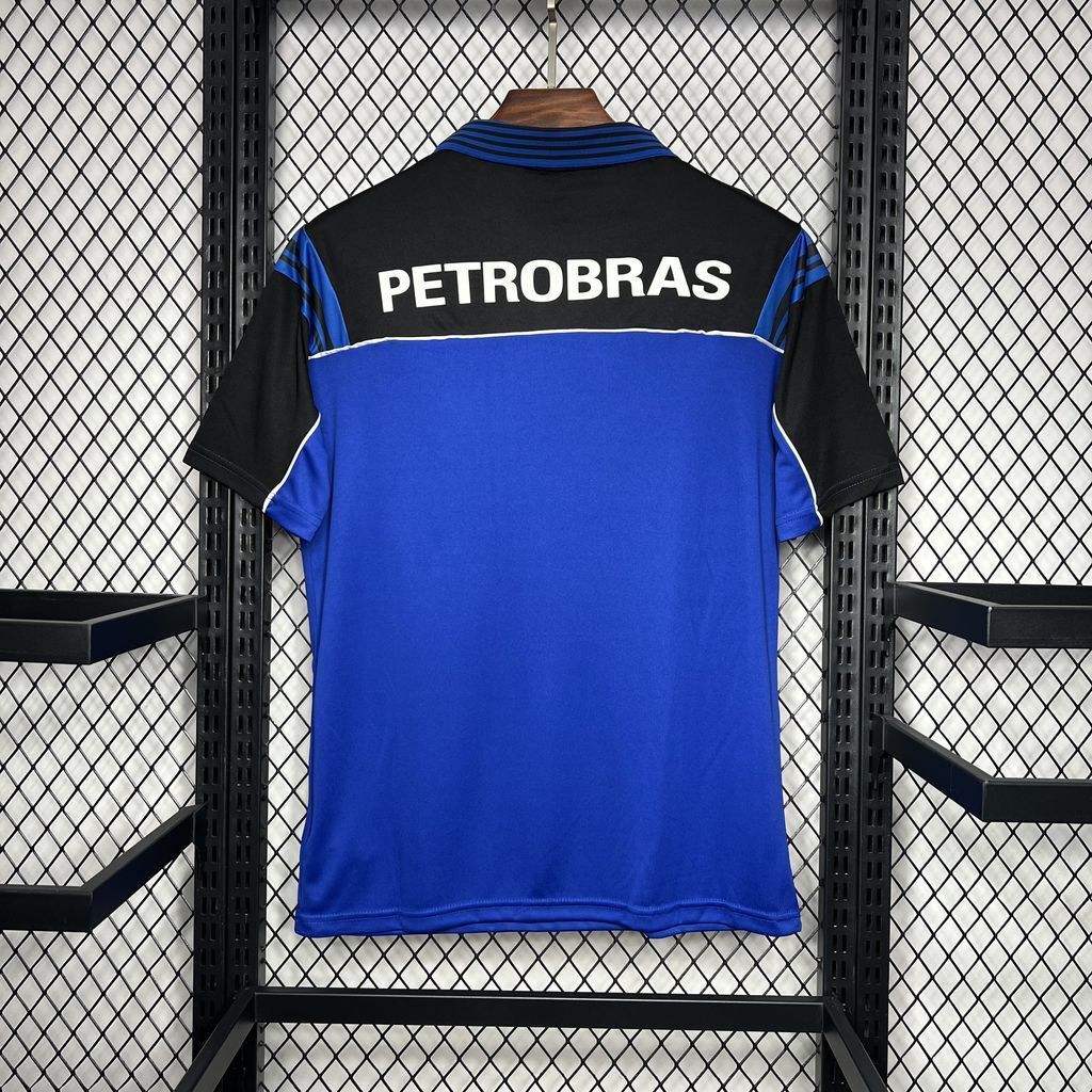 Mens Flamengo Blue Uniform Retro Goalkeeper Jersey 1999/00 Mens Flamengo Blue Uniform Retro Goalkeeper Jersey 1999/00 front view on display