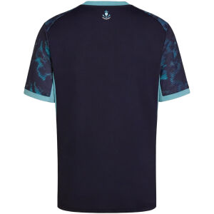 Mens Olympique Marseille Away Jersey 2026/27 navy shirt back view with anchor collar motif