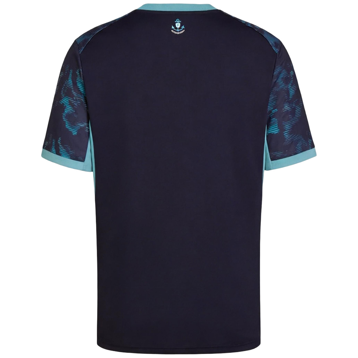 Mens Olympique Marseille Away Jersey 2026/27 Mens Olympique Marseille Away Jersey 2026/27 navy shirt back view with anchor collar motif