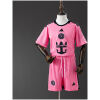 Kids Inter Miami Home Kit 2024/25 pink shirt and shorts set showing centered crest
