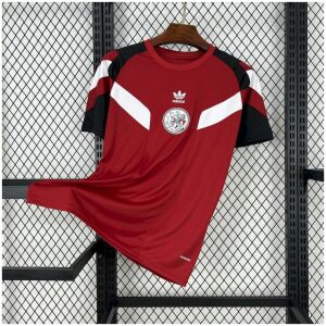 Mens Ajax Red Training Kit Jersey 2024/25 front view on display