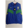Mens Brazil Blue Windbreaker 2025 on hanger showing royal blue shell with green and yellow chevron panels