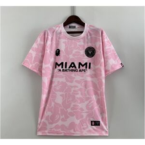 Mens Inter Miami Joint Edition Pink Jersey 2023/24 front view in pink camo