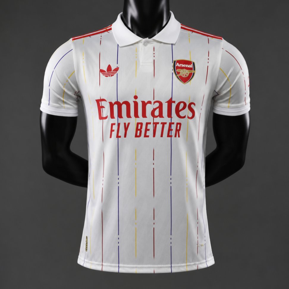 Mens Arsenal Pre-Match Jersey White Stripe 2026/27 Mens Arsenal Pre-Match Jersey White Stripe 2026/27