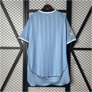 Mens Celta Vigo blue Retro Home Jersey 2001/02 back view detail