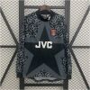 Mens Arsenal Retro Long Sleeve Goalkeeper Jersey 1994/95 on hanger showing black and grey mandala starburst graphic with JVC sponsor