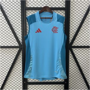 Mens Flamengo Blue Training Kit Singlet Kits Jersey 2025/26 front view on display