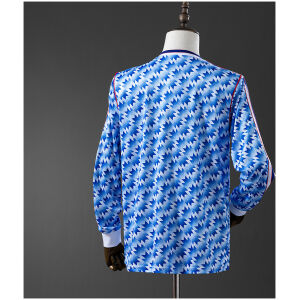 Mens Manchester United Retro Long Sleeve Away Jersey 1990/92 back view detail