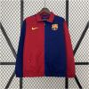 Mens Barcelona reversible windbreaker, red and navy colour-block, crest front view
