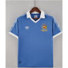 Mens Manchester City Retro Home Jersey 1981/82 on hanger showing sky blue body with centenary cup final embroidery
