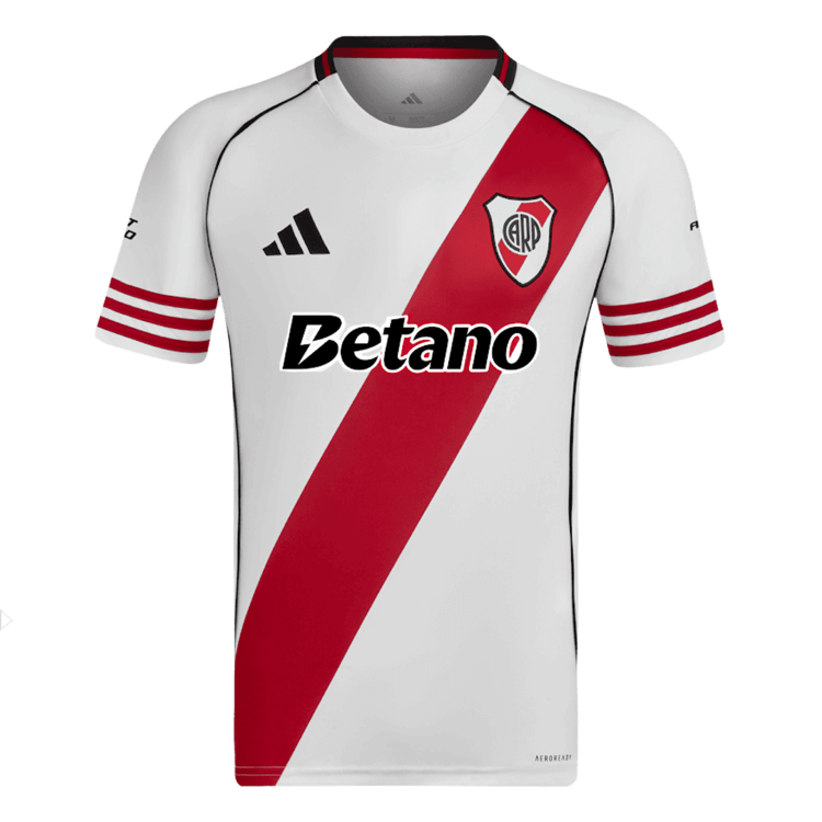 Mens River Plate Home Jersey 2025/26 Mens River Plate Home Jersey 2025/26 front view with red diagonal sash
