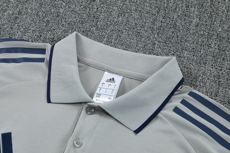 Mens Arsenal Grey Polo Training Shirt + Long Pants Tracksuit 2026/27 Mens Arsenal Grey Polo Training Shirt + Long Pants Tracksuit 2026/27