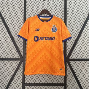 Mens Porto Away Jersey 2024/25 Mens Porto Away Jersey 2024/25 front view in orange with royal blue accents