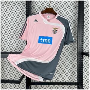 Mens Benfica Retro Home Jersey 2007/08 front view in pink and dark grey
