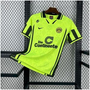 Borussia Dortmund 1996/97 neon yellow-green retro home jersey front view