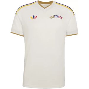 Mens Venezuela Away Jersey 2026 Front view of the Mens Venezuela Away Jersey 2026 in ivory white with tricolor shoulder stripes and arched crest