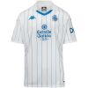 Front view of the Mens Deportivo La Coruna Retro Jersey 2025/26 in white with royal blue pinstripes and polo collar
