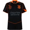 Front view of the Mens Corinthians with Sponsor Logos Third Jersey 2025/26 in black with neon orange trim and sponsor branding