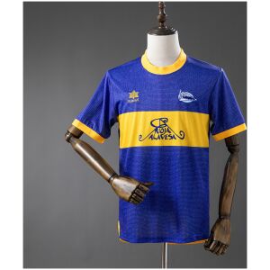 Mens Deportivo Alaves UEFA Champions League Final Edition Retro Home Jersey 2000/01 Mens Deportivo Alaves UEFA Champions League Final Edition Retro Home Jersey 2000/01 front view on mannequin