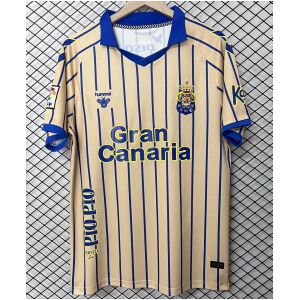 Mens Las Palmas Retro Jersey 2026/27 sand and blue pinstripe shirt front view with crest