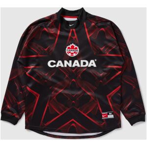 Front view of the Mens World Cup Canada LS Goalkeeper Jersey 2026 with red star graphics and long sleeves